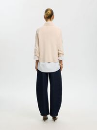CASHMERE BLEND PULLOVER, Snow White, highres