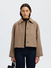WOOL BLEND JACKET, Travertine, highres