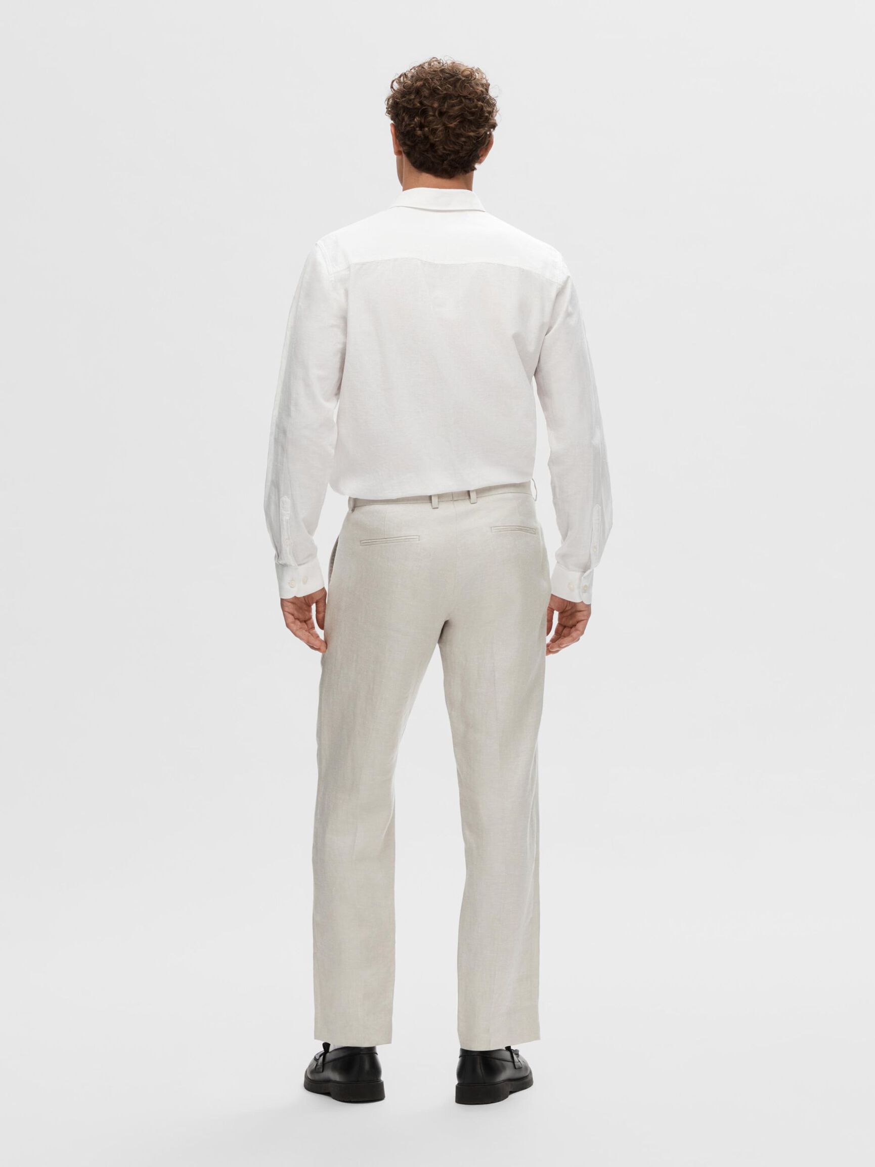 100% LINEN SUIT TROUSERS, Sand, highres