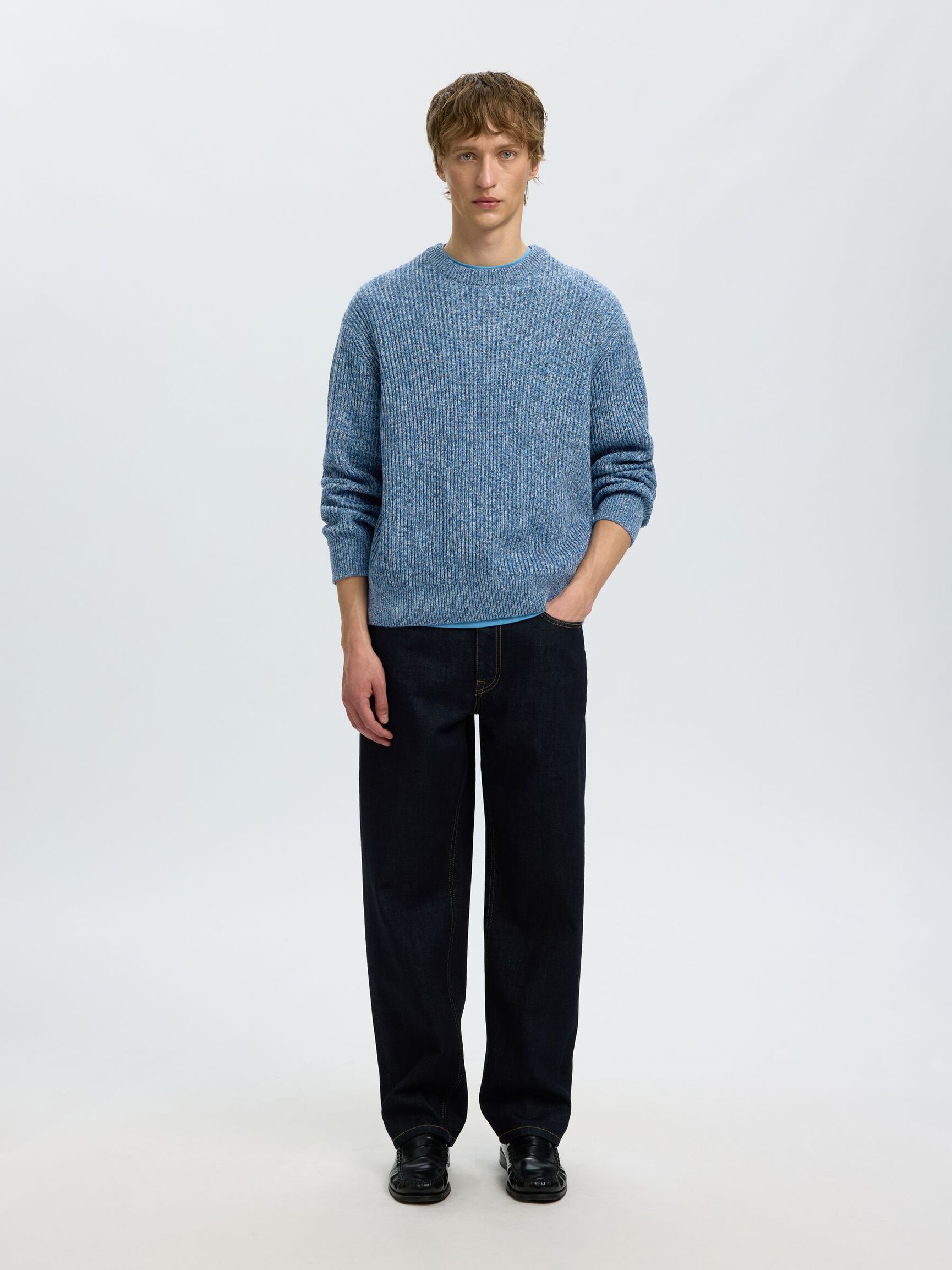 100% COTTON PULLOVER, Blue Horizon, highres