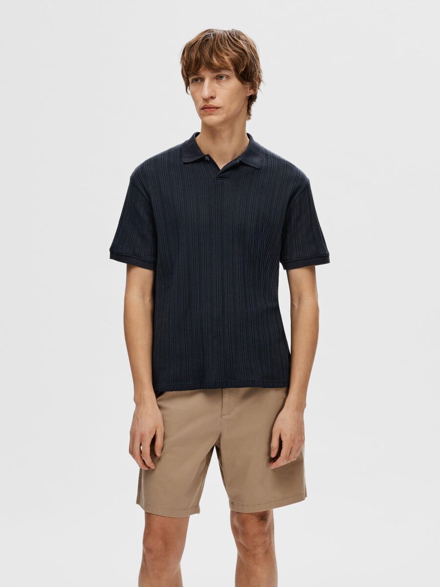 Selected SHORT-SLEEVED COTTON POLO SHIRT, Sky Captain, highres - 16092781_SkyCaptain_003.jpg