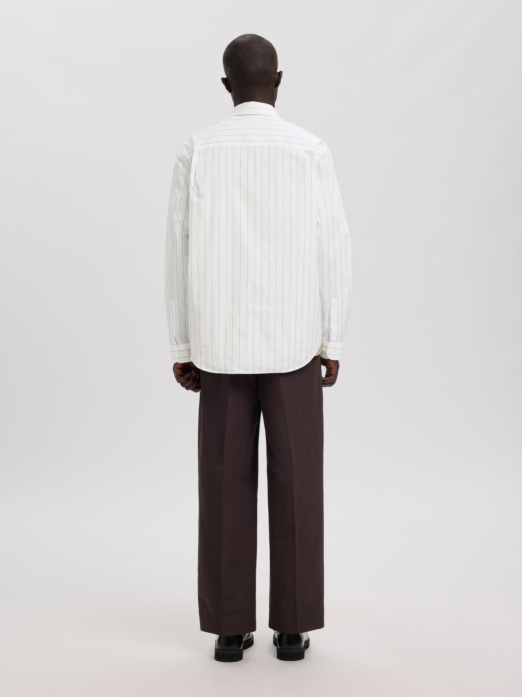 CAMICIA A RIGHE, Brilliant White, highres