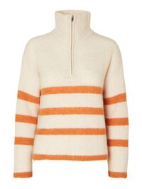 EN LAINE MÉLANGÉE À FERMETURE ÉCLAIR PULLOVER, Birch, highres