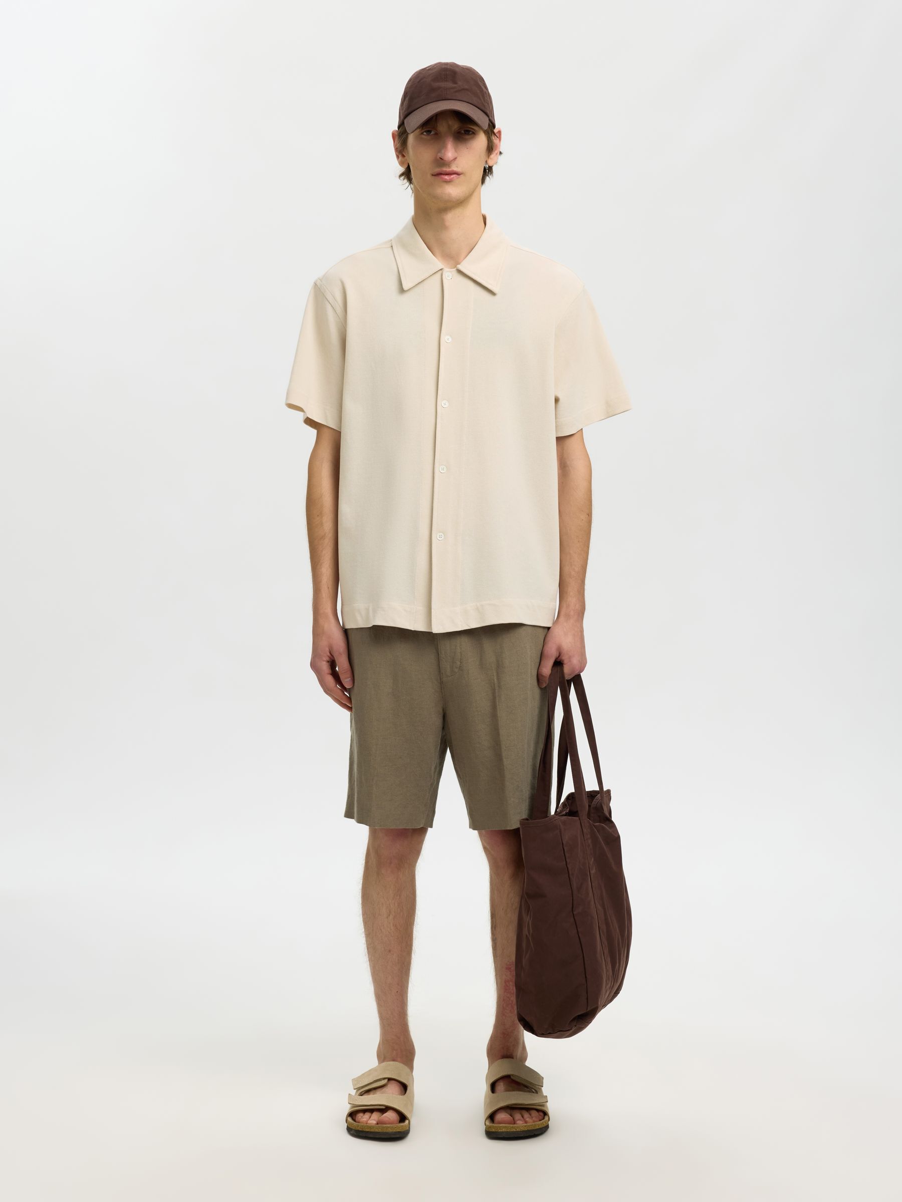 HEMP BLEND OVERSHIRT, Birch, highres