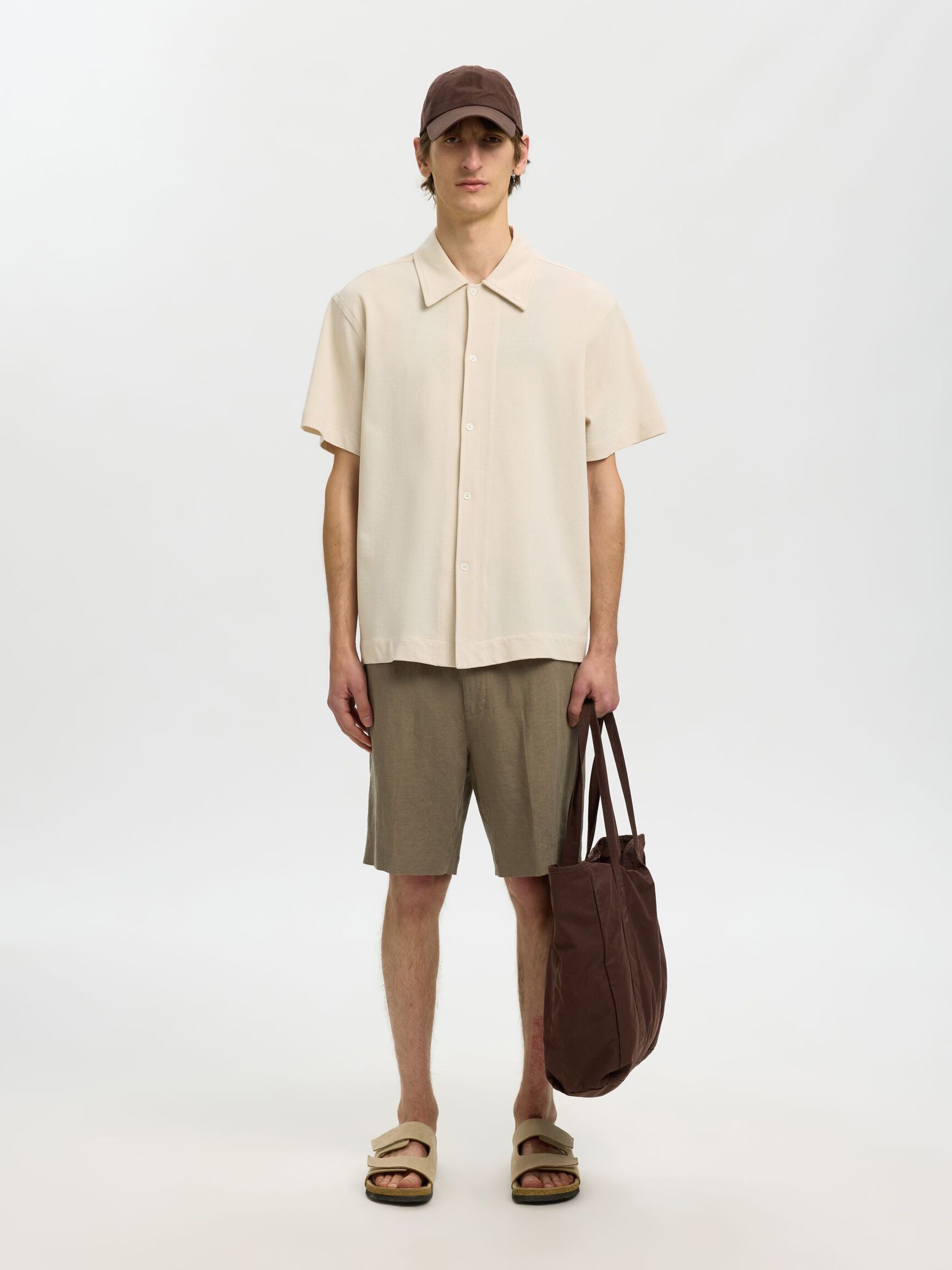 HEMP BLEND OVERSHIRT, Birch, highres