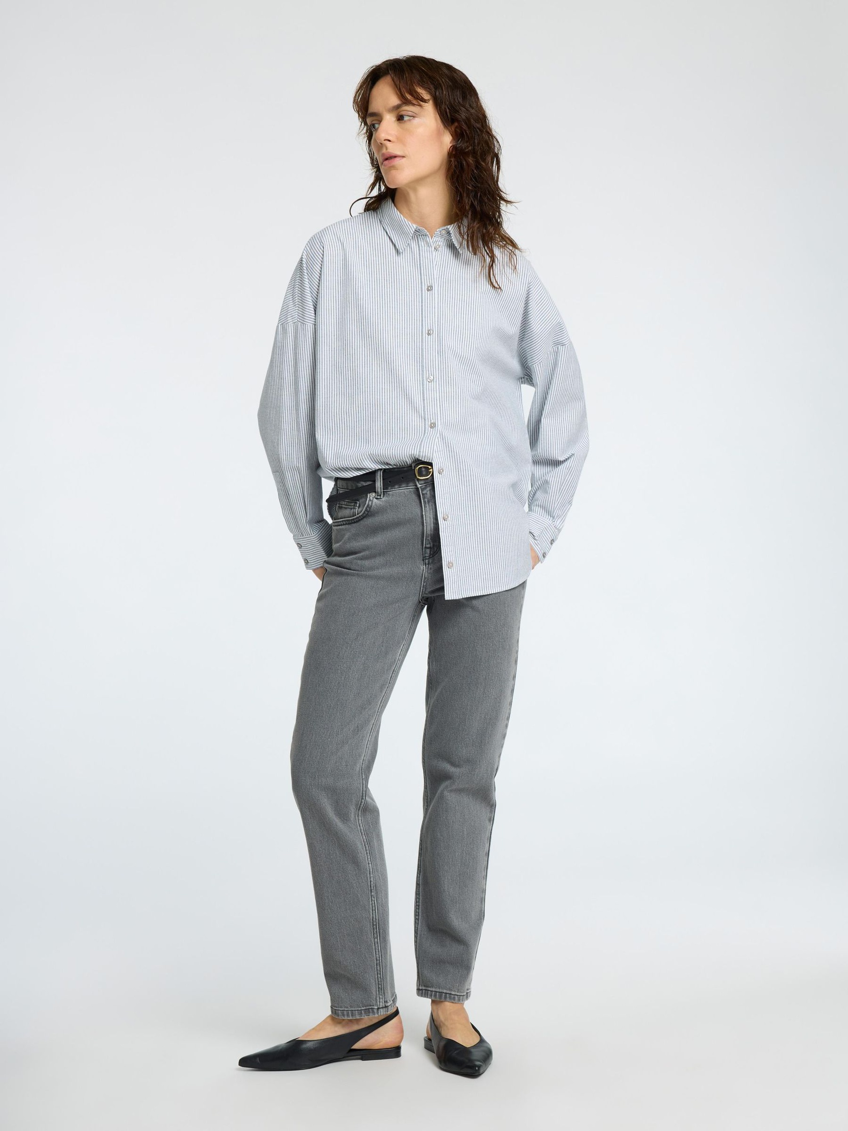 GRÅ STRAIGHT FIT JEANS, Light Grey Denim, highres