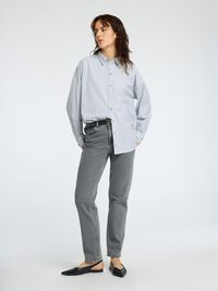 GRAUE STRAIGHT FIT JEANS, Light Grey Denim, highres