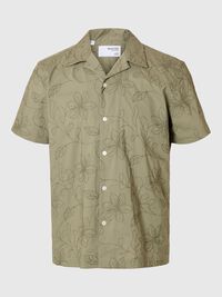 100% BAUMWOLL KURZARMHEMD, Vetiver, highres