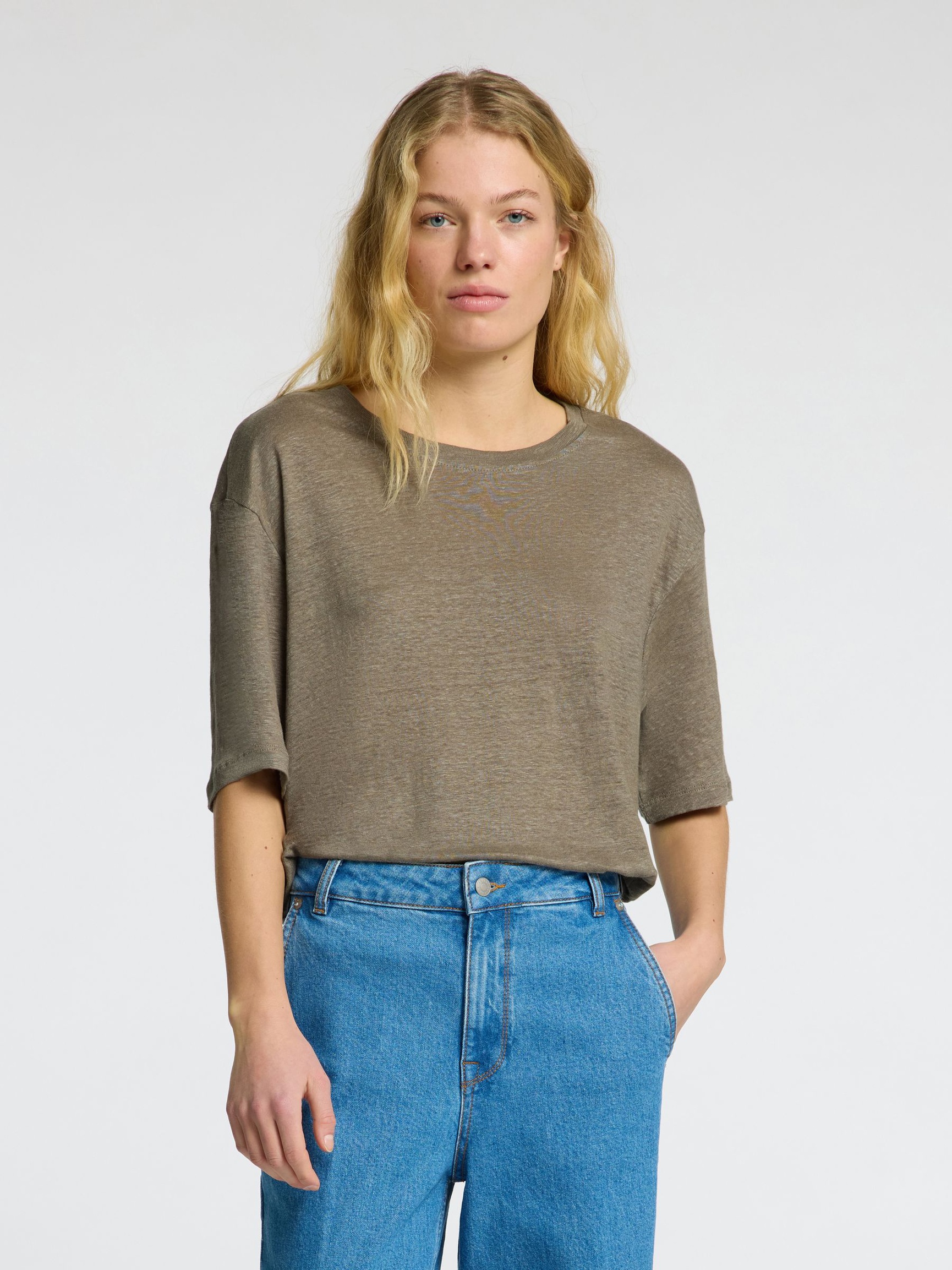 LINNEN T-SHIRT, Vetiver, highres