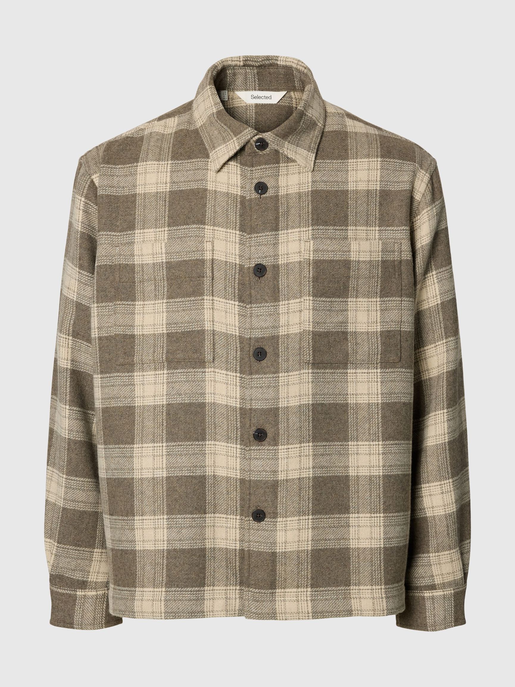 REGULAR FIT OVERSHIRT, Oatmeal, highres