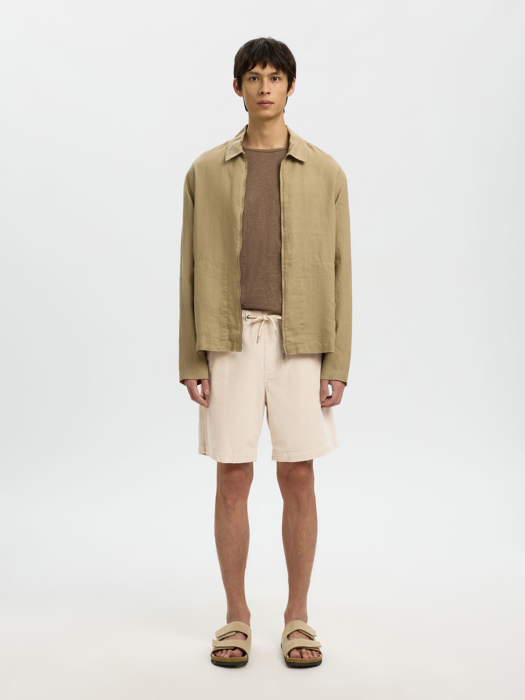 DE CORDUROY, CORTE REGULAR SHORTS, Fog, highres