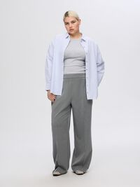 WIDE FIT TROUSERS, Medium Grey Melange, highres