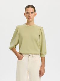 PUFF SLEEVE SWEATSHIRT, Lint, highres