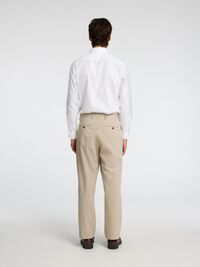 RELAXED FIT PINSTRIPE SUIT TROUSERS, Sand, highres