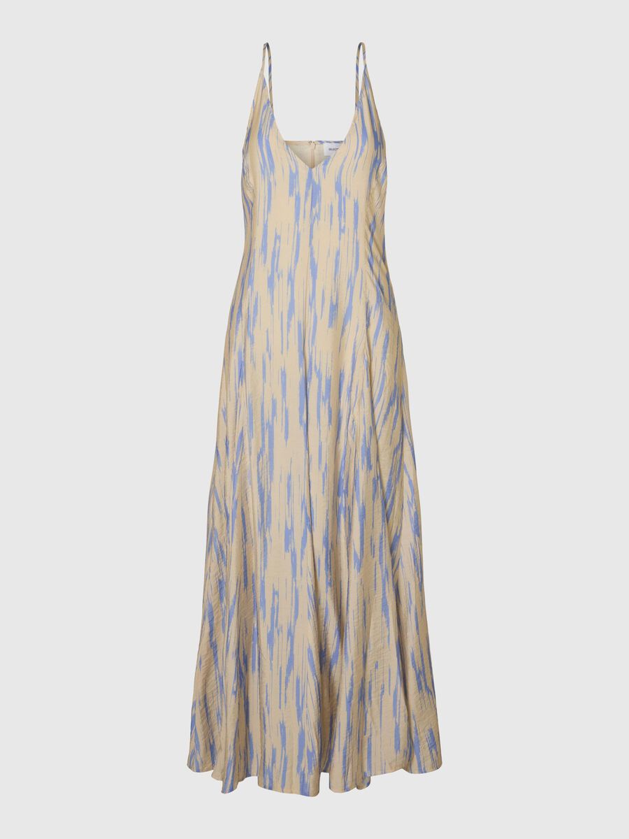 Selected VISCOSE BLEND STRAP MAXI DRESS, Birch, highres - 16097006_Birch_1167078_001.jpg
