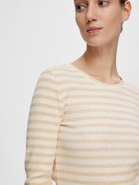 T-SHIRT  Z DŁUGIM RĘKAWEM, Oatmeal, highres