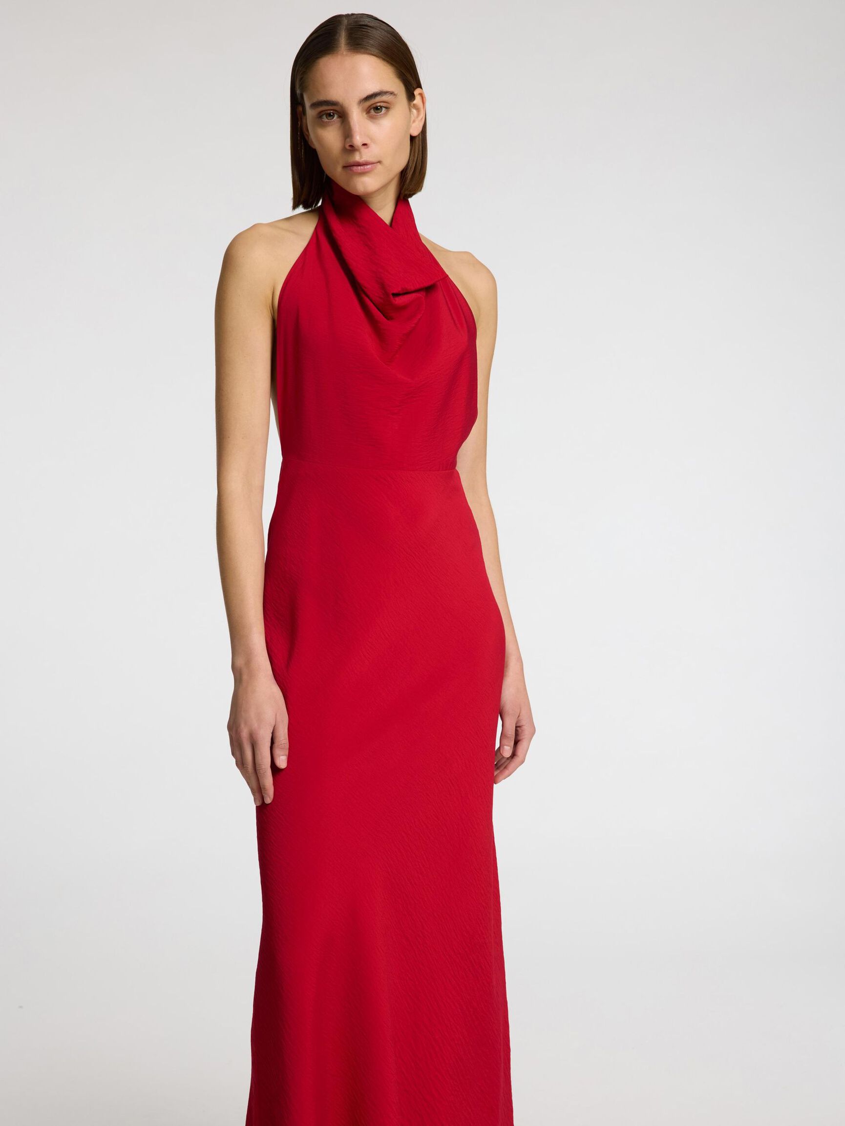 SLEEVELESS HALTERNECK DRESS, Savvy Red, highres