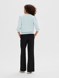 PUFF SLEEVE SWEATSHIRT, Cashmere Blue, highres