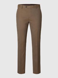 WOVEN WOOL BLEND TROUSERS, Kelp, highres