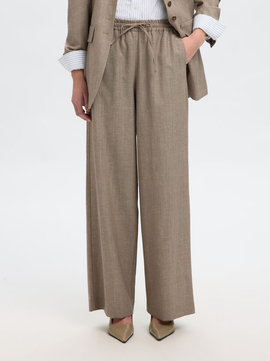 Product tile image - WOOL BLEND SUIT TROUSERS, Oatmeal | 16098547_Oatmeal_1206040