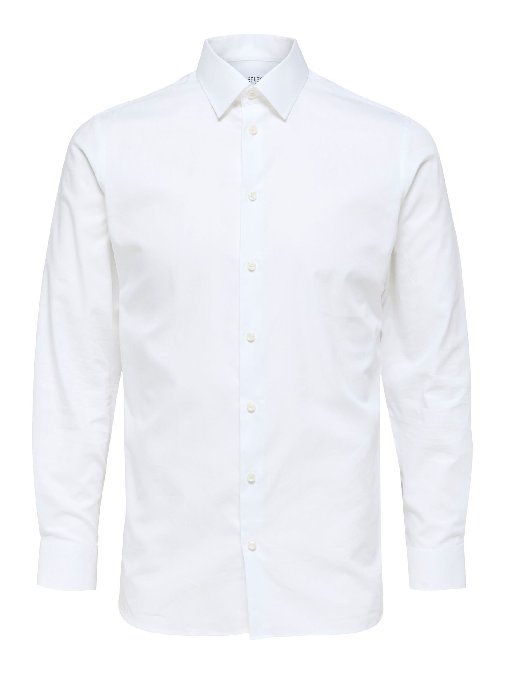 LONG-SLEEVED SLIM FIT SHIRT, Bright White, highres