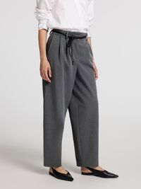 TAILORED BARREL FIT TROUSERS, Dark Grey, highres