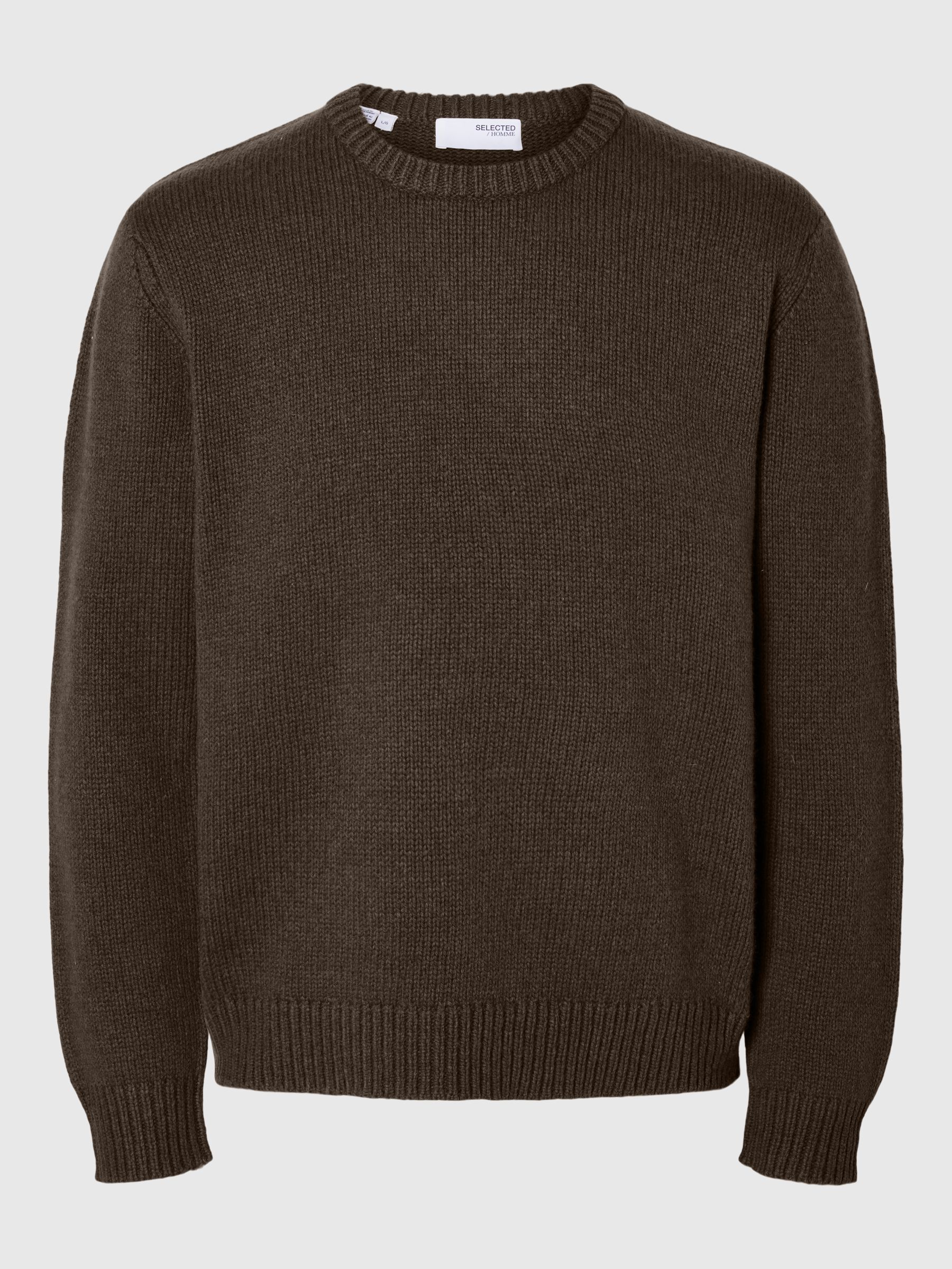 RELAXED FIT WOLLGEMISCH PULLOVER, Demitasse, highres