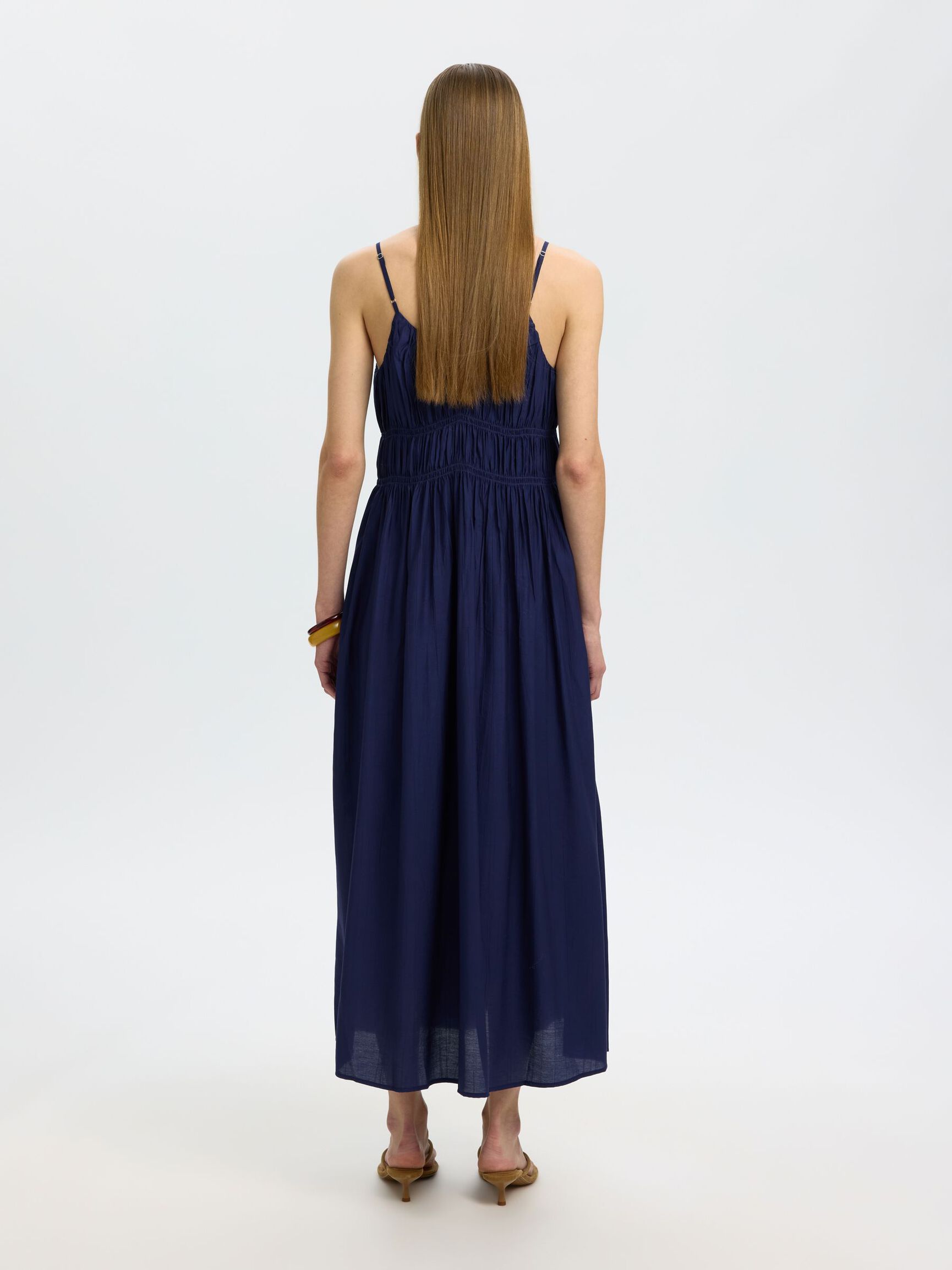 V-NECK SPAGHETTI MAXI DRESS, Ocean Cavern, highres