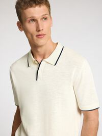 GEBREIDE POLO, Egret, highres