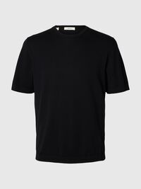 COTON T-SHIRT, Black, highres