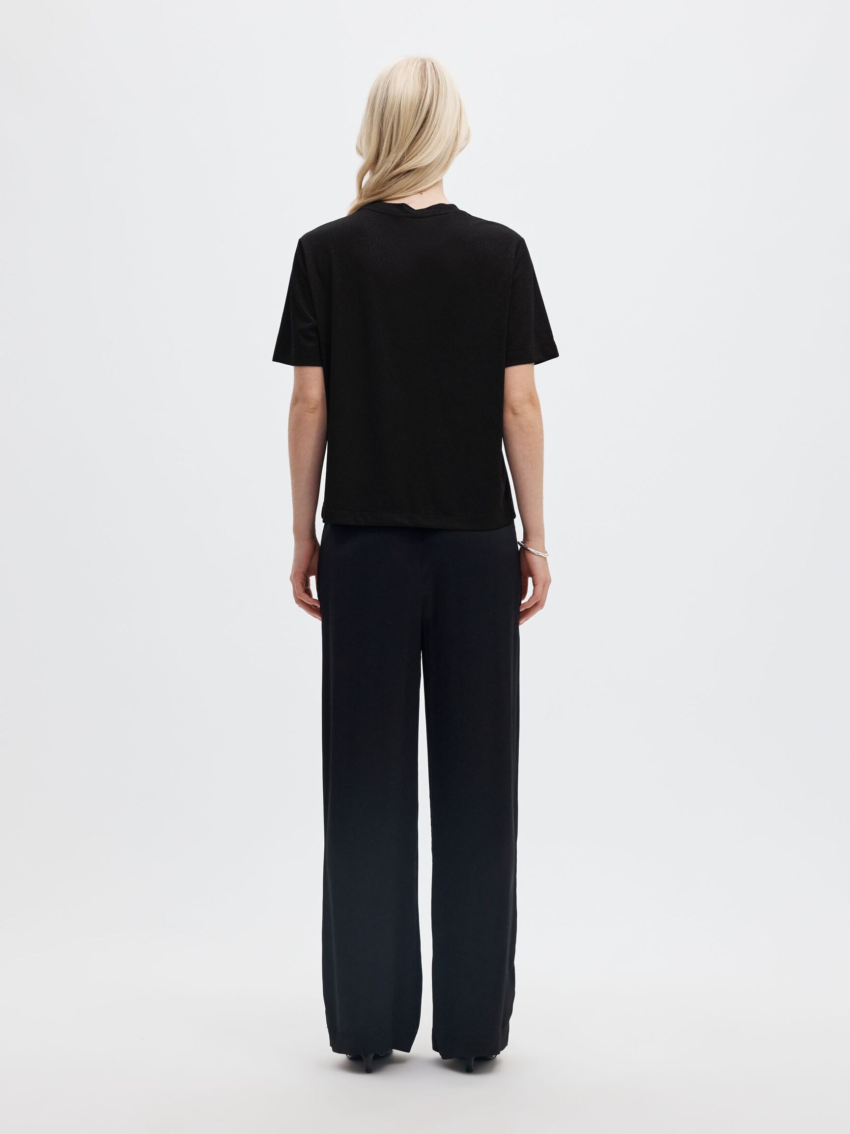 BOXY GLITTER T-SHIRT, Black, highres