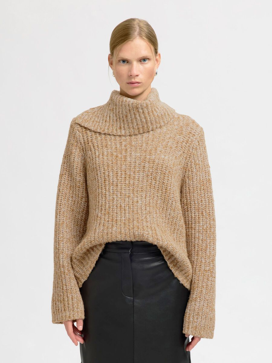 Product tile image - WOOL BLEND CHUNKY KNITTED JUMPER, Golden Brown | 16099235_GoldenBrown_1226582