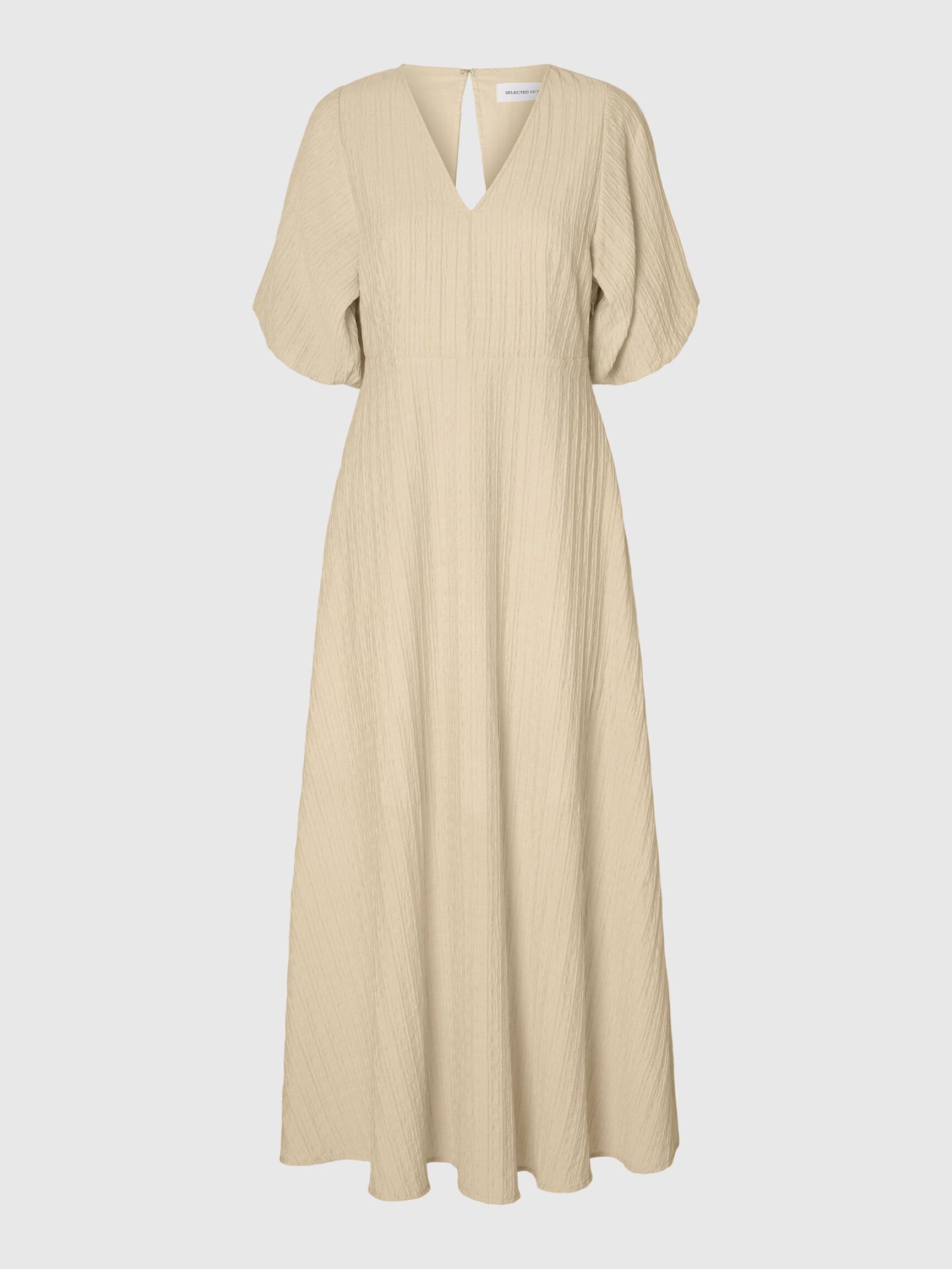 BALLONMOUWEN MAXI JURK, Birch, highres