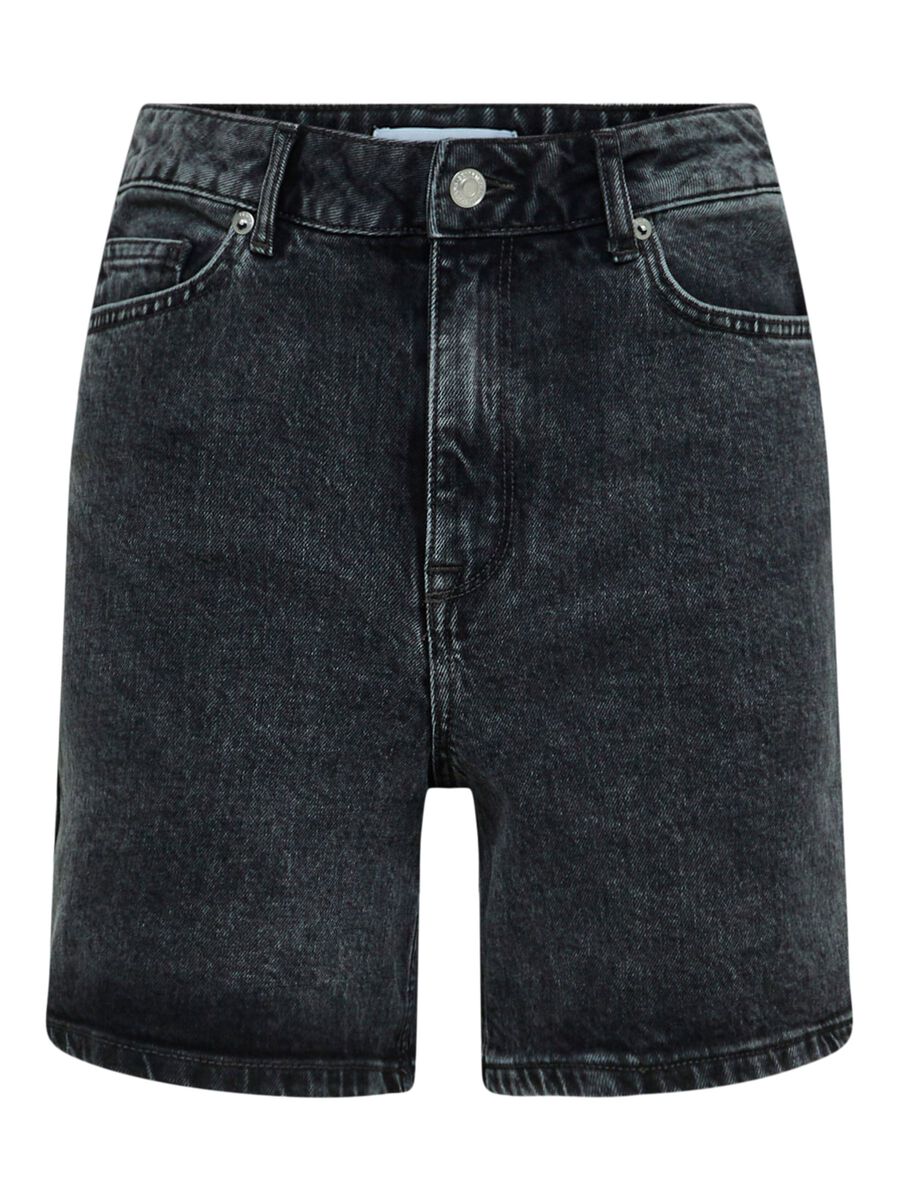 Selected SCHWARZE HIGH WAIST JEANSSHORTS, Black Denim, highres - 16089483_BlackDenim_001.jpg