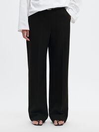  VEYRA ELASTICATED WAIST WIDE-LEG TROUSERS, Black, highres