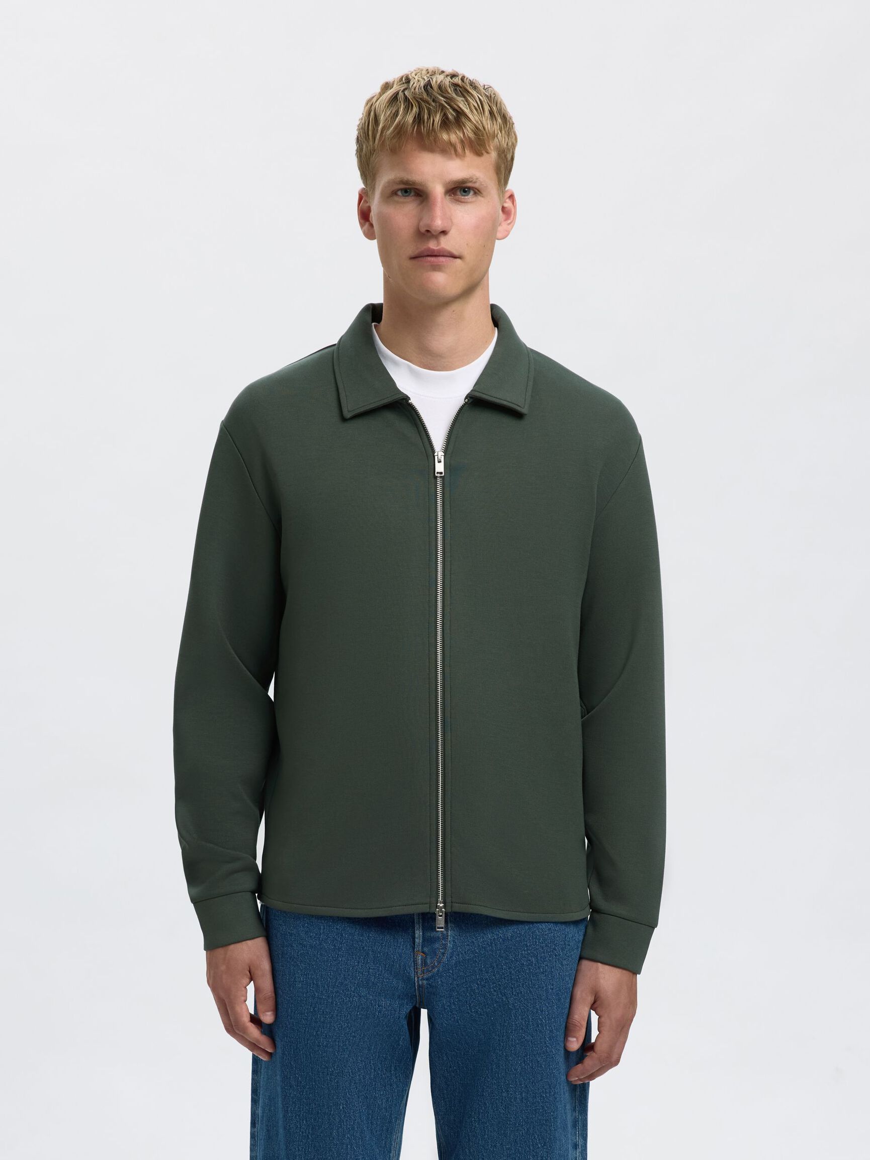 VISCOSE BLEND CARDIGAN, Deep Forest, highres