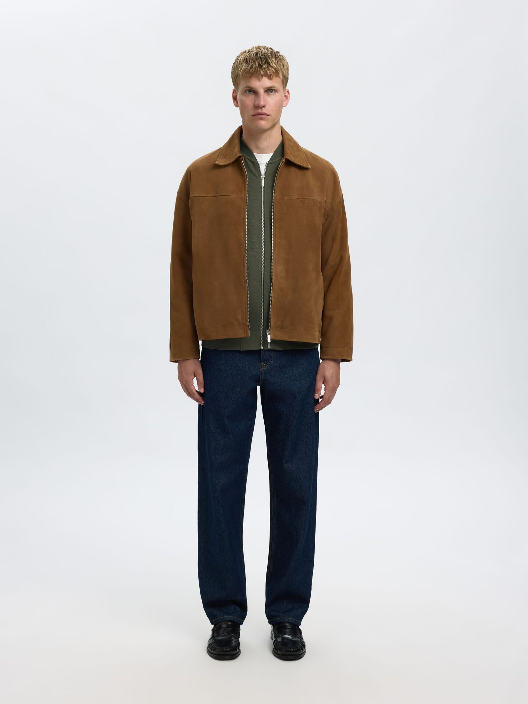 JERSEY SWEAT CARDIGAN, Forest Night, highres