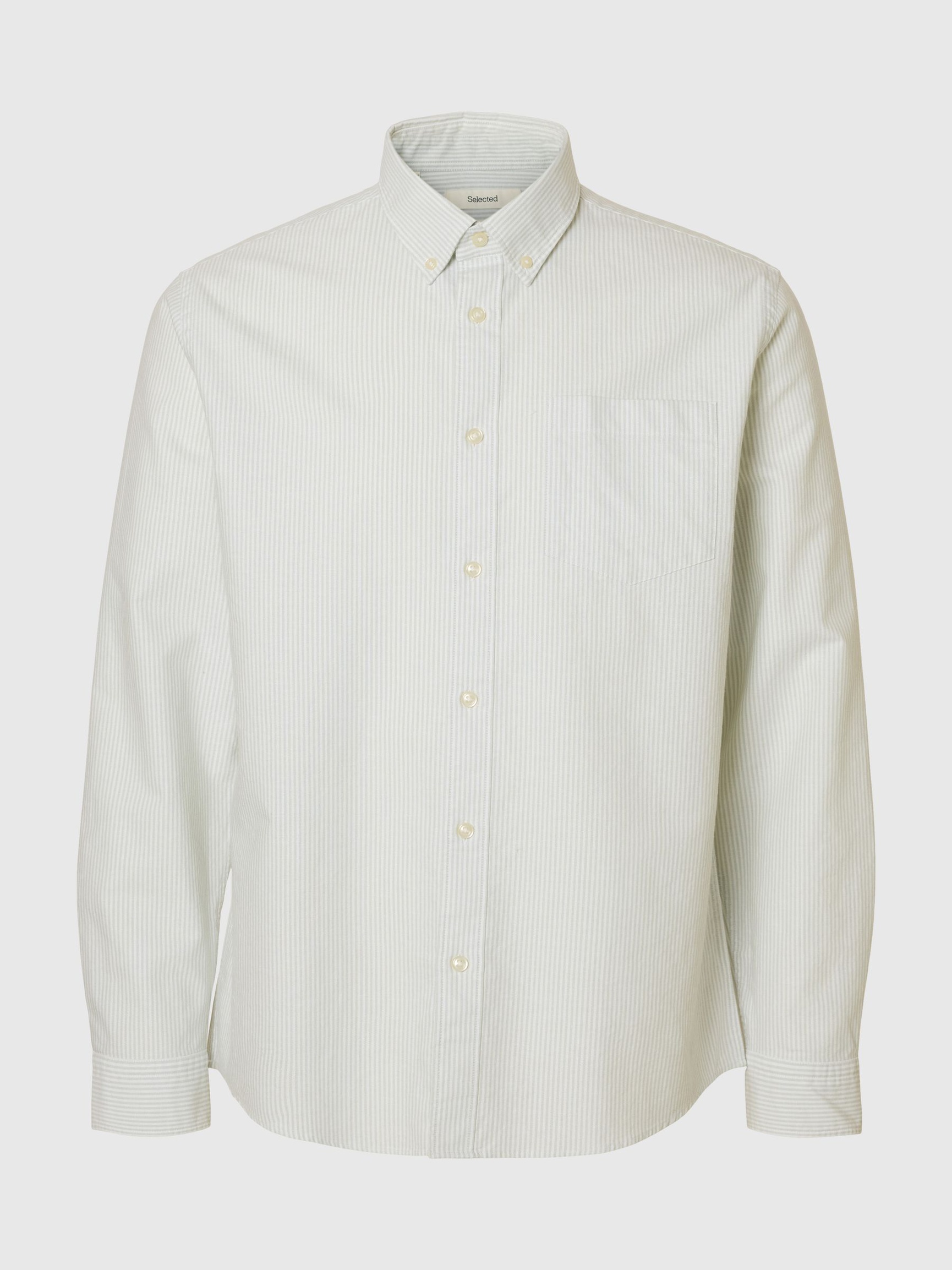 OXFORD LANGÆRMET SKJORTE, Bright White, highres
