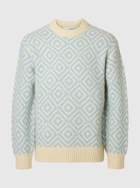 PATTERN KNITTED JUMPER, Egret, highres