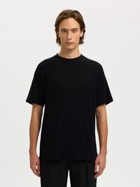 COTON CÔTELÉ T-SHIRT, Black, highres