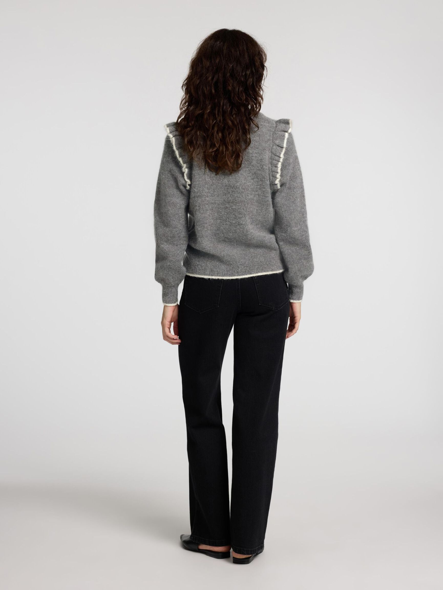 PRENDA CON VOLANTES JERSEY, Medium Grey Melange, highres