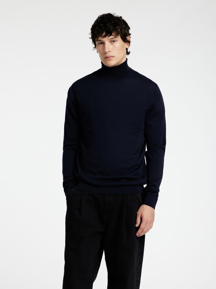 Selected 100% MERINO WOOL TURTLENECK, Navy Blazer, highres - 16094653_NavyBlazer_003.jpg