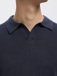 100 % LAINE MÉRINOS POLO EN MAILLE, Navy Blazer, highres