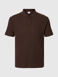 Selected SHORT-SLEEVED COTTON POLO SHIRT, Chocolate Brown, highres - 16092781_ChocolateBrown_001.jpg