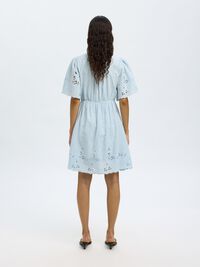 EMBROIDERED MINI DRESS, Cashmere Blue, highres