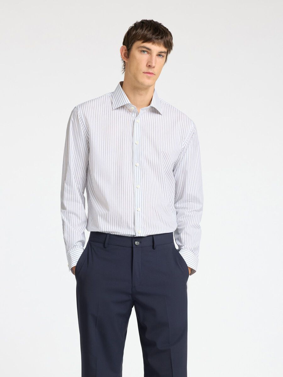 Selected 100% COTTON SLIM FIT SHIRT, Bright White, highres - 16098307_BrightWhite_1200428_003.jpg