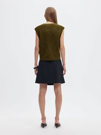 WOOL BLEND  KNITTED VEST, Fir Green, highres