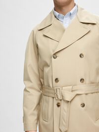 DOUBLE-BREASTED TRENCH COAT, Chinchilla, highres