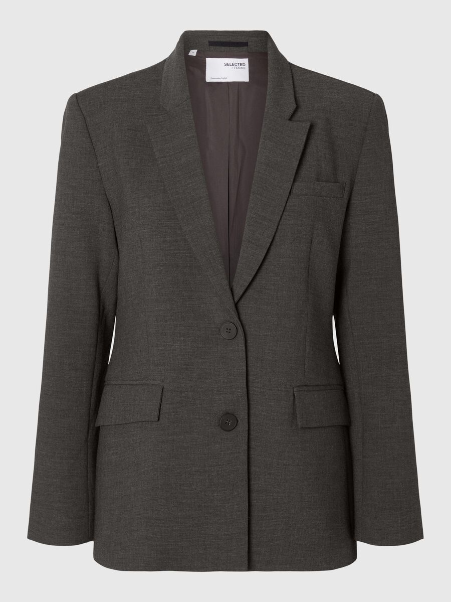 Selected VISCOSE BLEND CLASSIC BLAZER, Dark Grey Melange, highres - 16094208_DarkGreyMelange_1112541_001.jpg