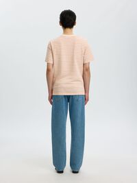 STRIPED CREWNECK T-SHIRT, Egret, highres